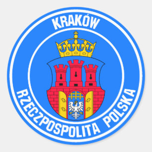 Pegatina Redonda Emblema redondo de Cracovia