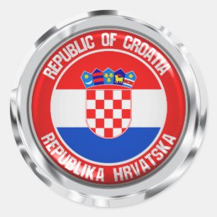 Pegatina Redonda Emblema redondo de Croacia