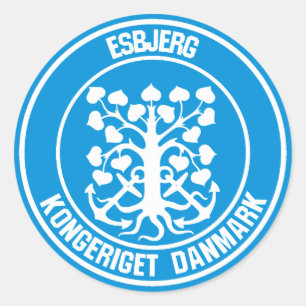 Pegatina Redonda Emblema redondo de Esbjerg