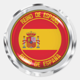Pegatina Redonda Emblema redondo de España