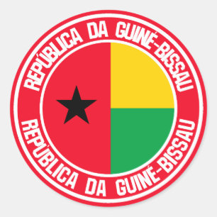 Pegatina Redonda Emblema redondo de Guinea-Bissau