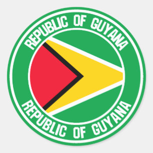 Pegatina Redonda Emblema redondo de Guyana