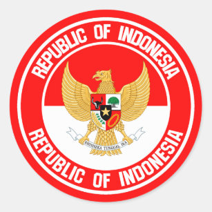 Pegatina Redonda Emblema redondo de Indonesia