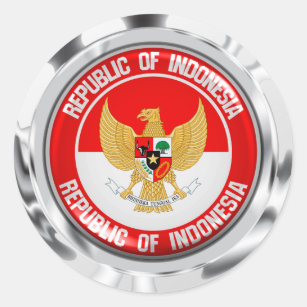 Pegatina Redonda Emblema redondo de Indonesia