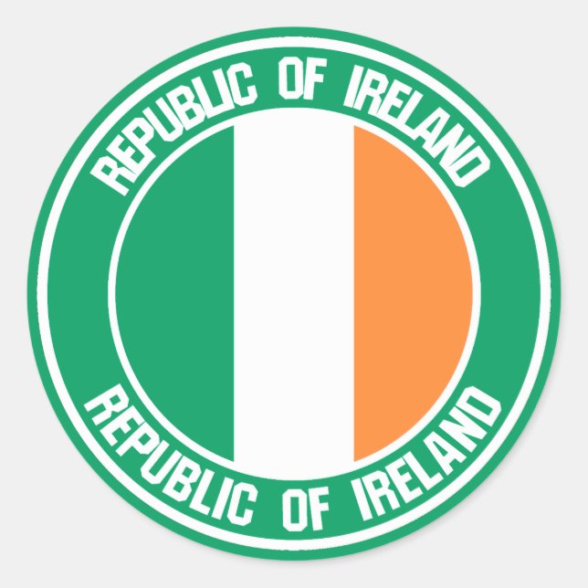 Pegatina Redonda Emblema redondo de Irlanda (Anverso)