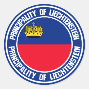 Pegatina Redonda Emblema redondo de Liechtenstein