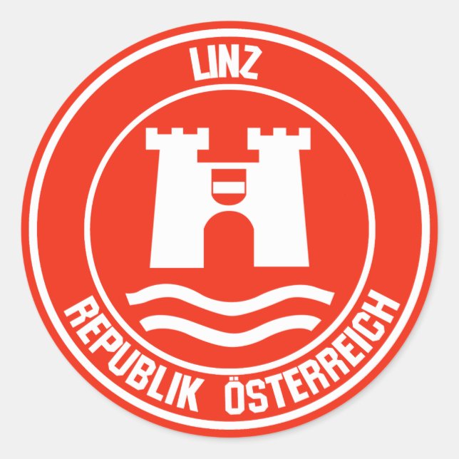 Pegatina Redonda Emblema redondo de Linz (Anverso)