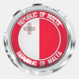 Pegatina Redonda Emblema redondo de Malta