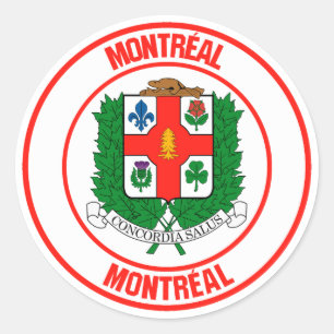 Pegatina Redonda Emblema redondo de Montreal