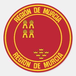 Pegatina Redonda Emblema redondo de Murcia