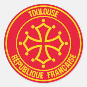 Pegatina Redonda Emblema redondo de Toulouse