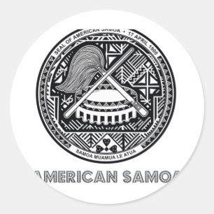 Pegatina Redonda Emblema samoano