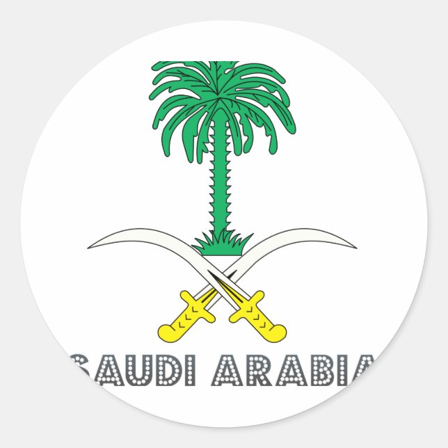 Pegatina Redonda Emblema saudita (Anverso)