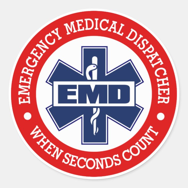 Pegatina Redonda EMD (Dispatcher Médico de Emergencia) (Anverso)