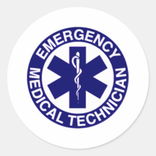 PEGATINA REDONDA EMERGENCIA MÉDICA TÉCNICA EMT
