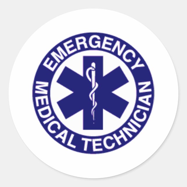 PEGATINA REDONDA EMERGENCIA MÉDICA TÉCNICA EMT (Anverso)