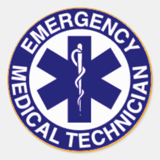PEGATINA REDONDA EMERGENCIA MÉDICA TÉCNICA EMT