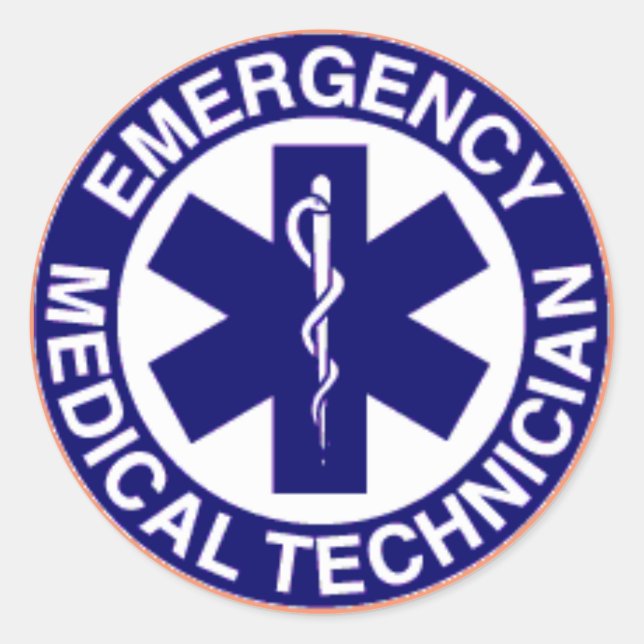 PEGATINA REDONDA EMERGENCIA MÉDICA TÉCNICA EMT (Anverso)
