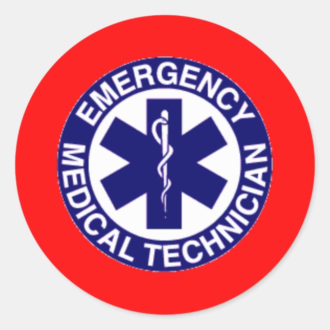 PEGATINA REDONDA EMERGENCIA MÉDICA TÉCNICA EMT (Anverso)