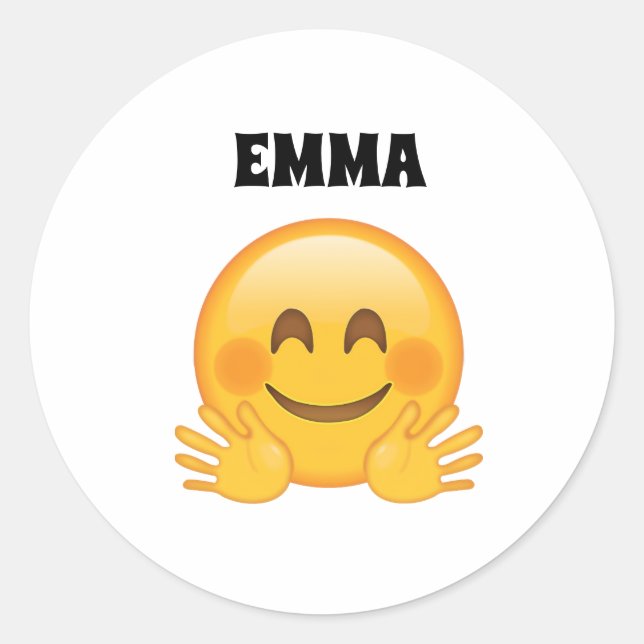 Pegatina Redonda Emma- Personalized Emoji Classic Round Stickers (Anverso)