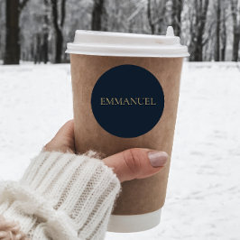 Pegatina Redonda Emmanuel Sticker #3 – Azul Marino Navidad Cristian