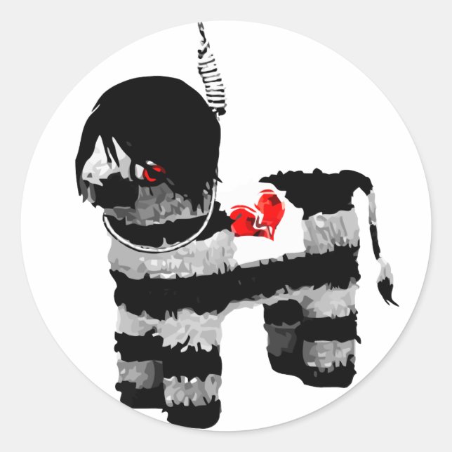 Pegatina Redonda emo piñata (Anverso)