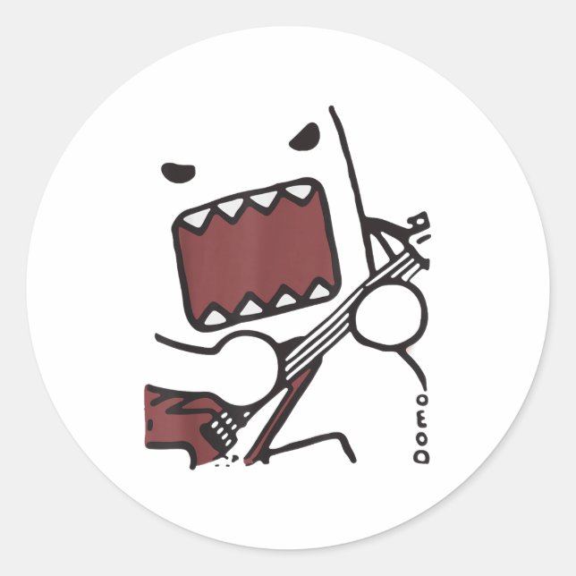 Pegatina Redonda Emo Scence Guitar Domo Y2k Japanese  (Anverso)