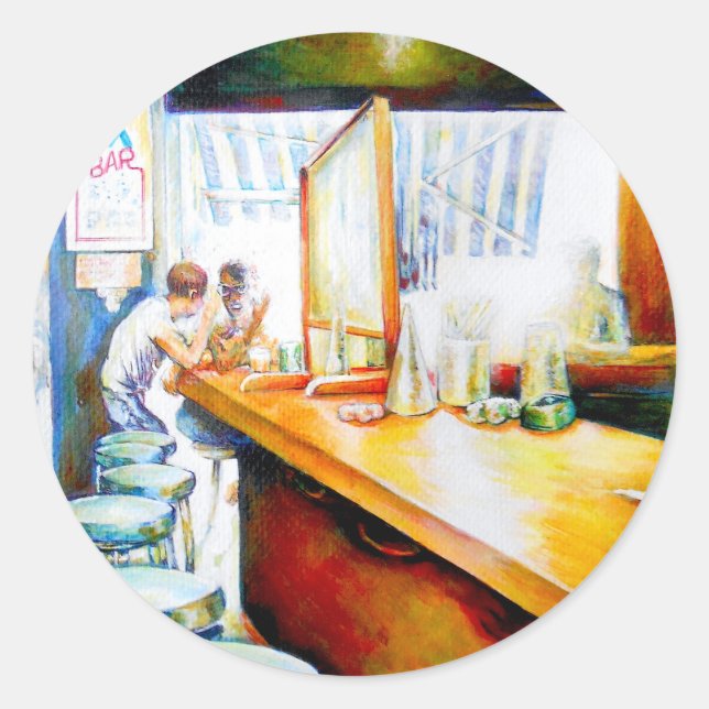 Pegatina Redonda Emocional a motivador, lógica a justificar (Anverso)