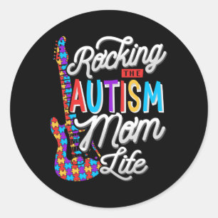 Pegatina Redonda Emocionante Conciencia Sobre El Autismo De La Vida