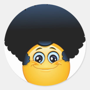 Pegatina Redonda emoji afro