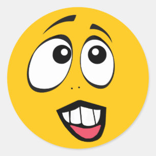 Pegatina Redonda Emoji amarilla preocupada