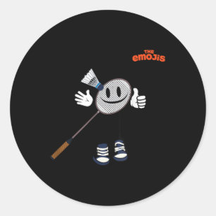 Pegatina Redonda Emoji Bádminton Deportes Pulgar Arriba 
