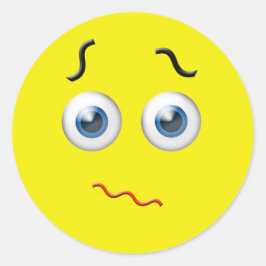 Pegatina Redonda Emoji confusa