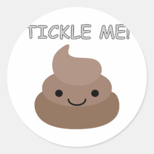 Pegatina Redonda Emoji Cute Tickle Me Poop