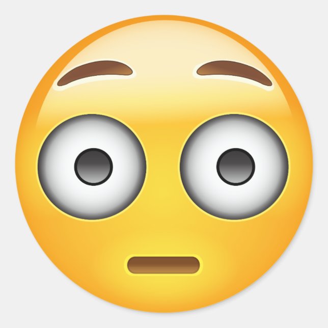 Pegatina Redonda Emoji de cara rota (Anverso)