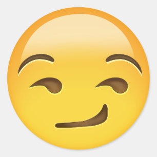 Pegatina Redonda Emoji de cara sonriente