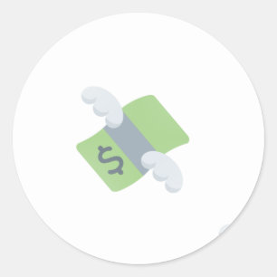 Pegatina Redonda emoji de dinero volante