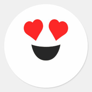 Pegatina Redonda Emoji de Halloween Disfraces de corazones íntimos