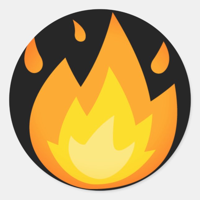 Pegatina Redonda Emoji de incendios intensos (Anverso)