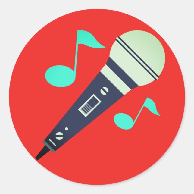 Pegatina Redonda Emoji de micrófono musical (Anverso)