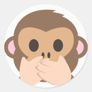 Pegatina Redonda Emoji de monos no malvados