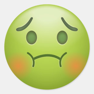 Pegatina Redonda Emoji de nota enferma