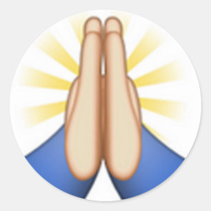 Pegatina Redonda emoji de oración