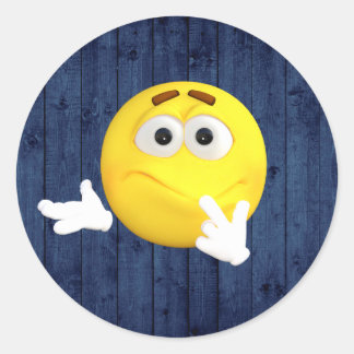Pegatina Redonda Emoji de pensamiento