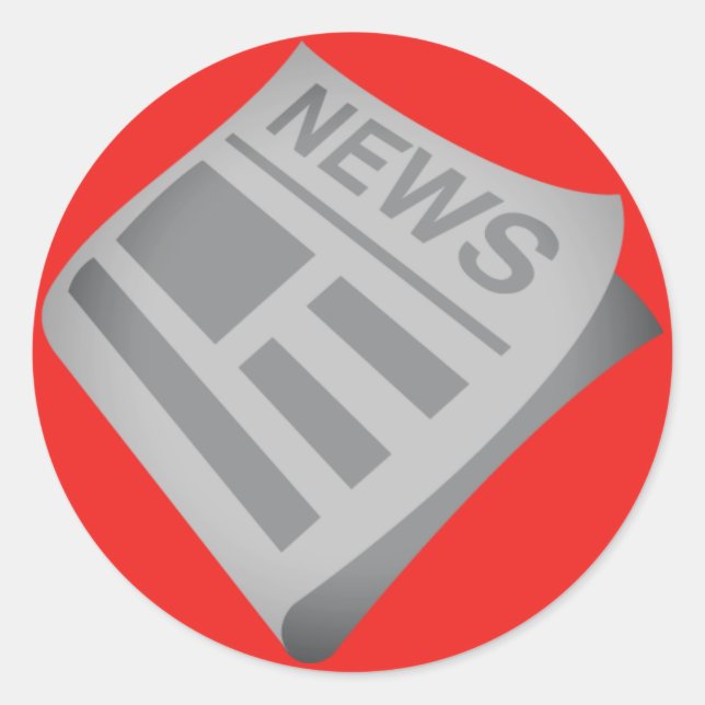 Pegatina Redonda Emoji de periódicos (Anverso)