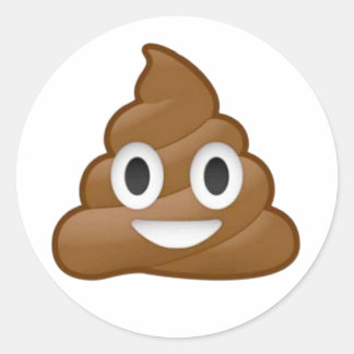 Pegatina Redonda Emoji de poop