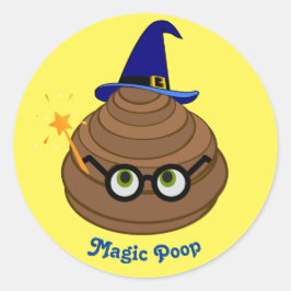 Pegatina Redonda Emoji de Poop mágico