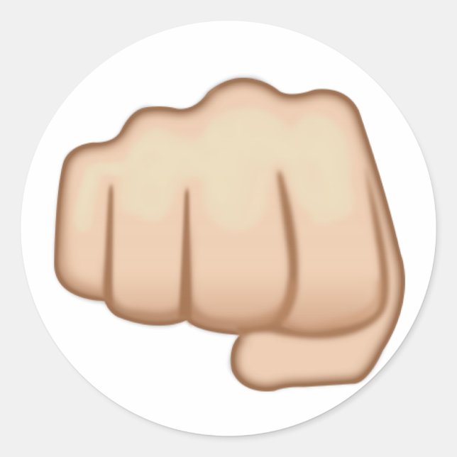 Pegatina Redonda Emoji de Rótulo de mano fija (Anverso)
