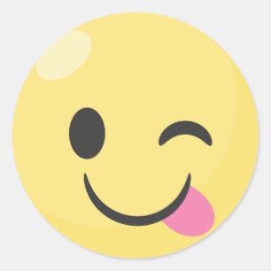 Pegatina Redonda Emoji de tonga de salida silenciosa