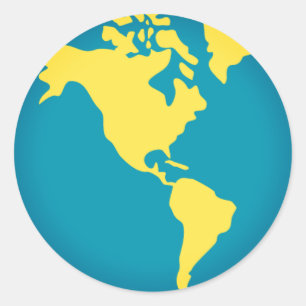 Pegatina Redonda Emoji del mundo de Américas